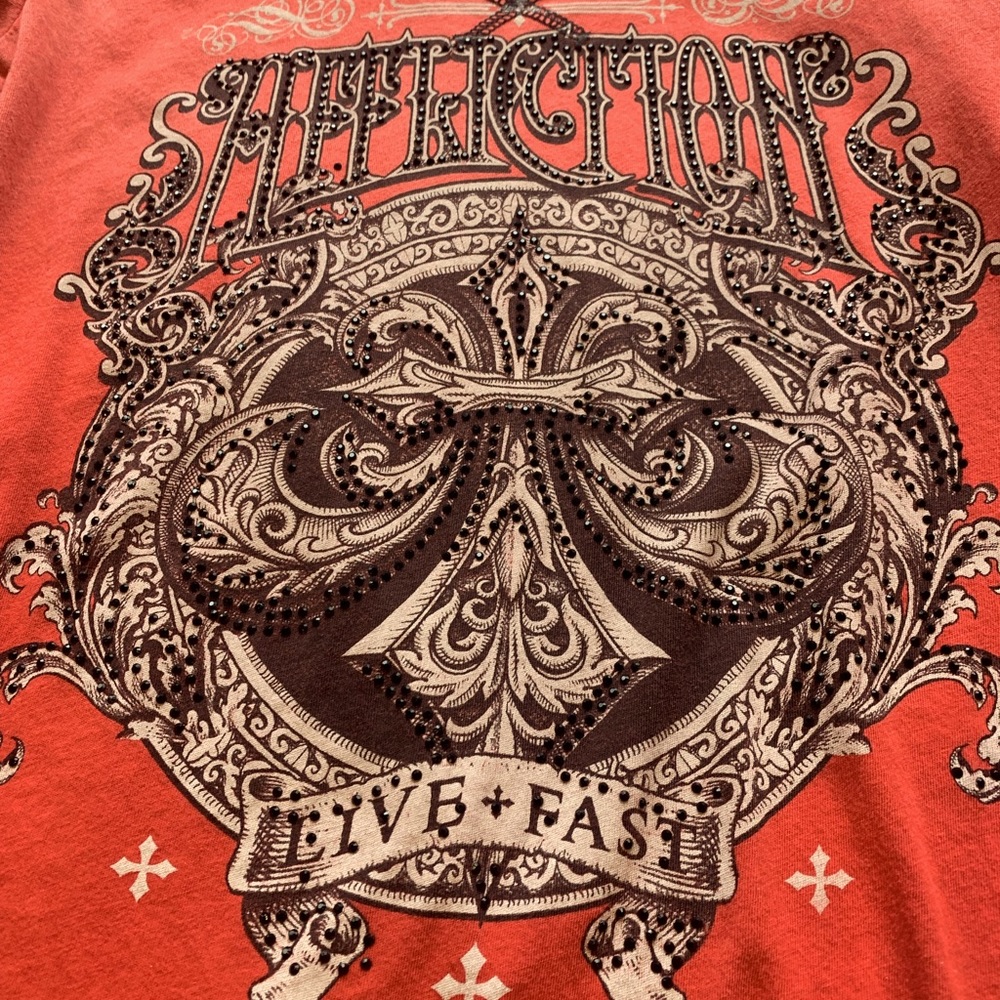 Affliction Live Fast short sleeve T-shirt. Size ladies small